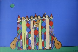 Bergamo 1911 – Milano 1989 </br>Concerto di Arlecchini</br> Serigrafia 8/100 (cm 25 x 35)