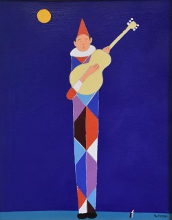 Bergamo 1911 – Milano 1989 </br>Il canto della solitudine </br> Olio su tela (cm 40 x 50)